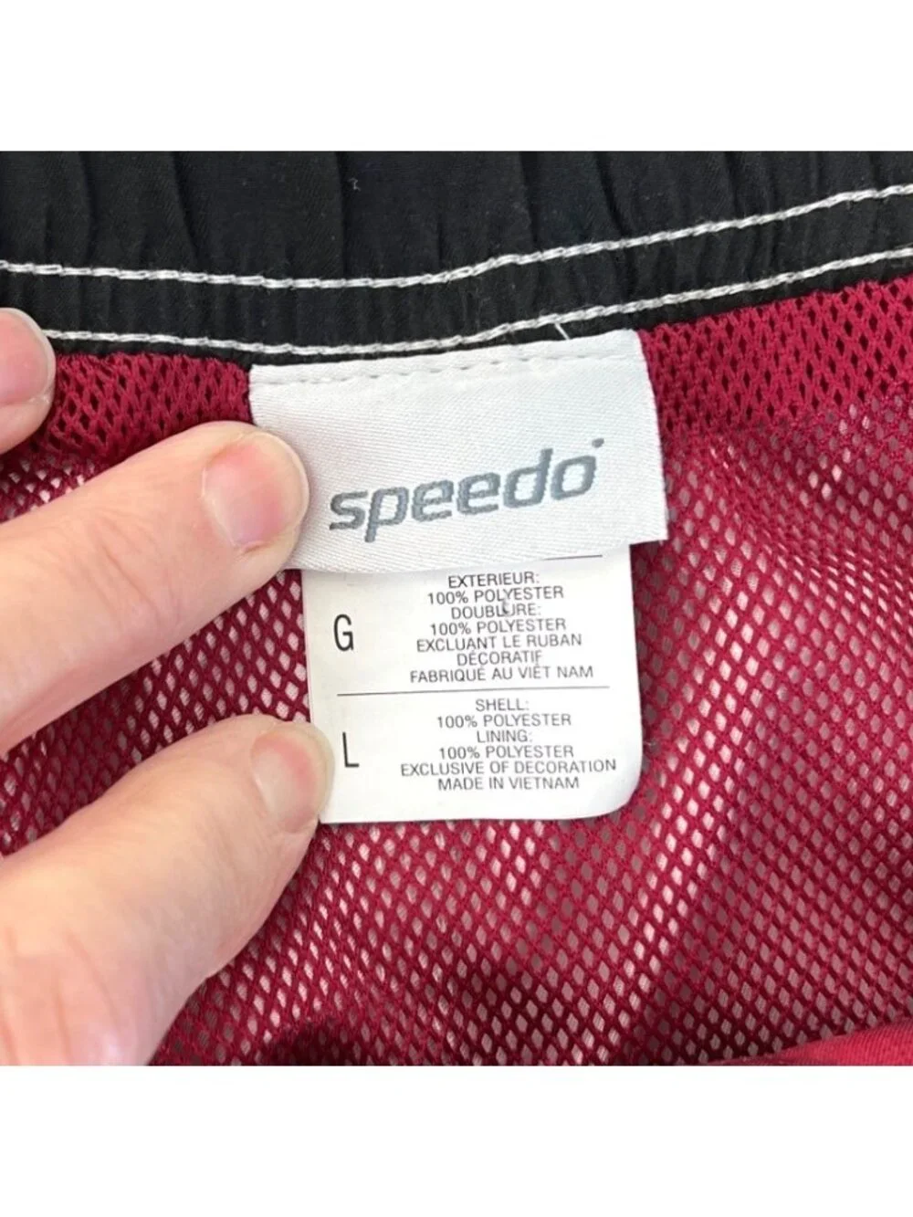 Speedo Mens Size Large Red Floral Watermark E-Board Shorts EUC